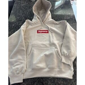 Supreme Box Logo Hooded Sweatshirt Sand SS24 Men Medium BOGO Hoodie New